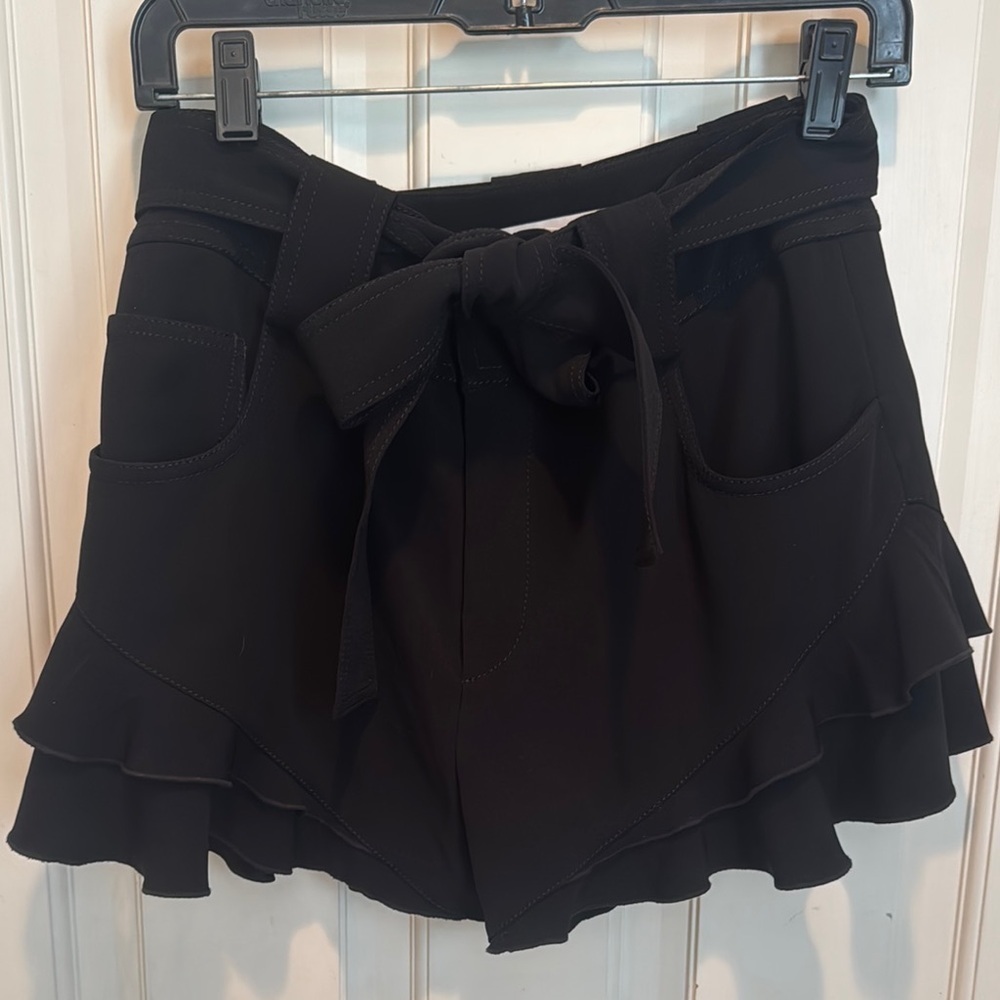 Derek Lam 10 Crosby Elegant Black Women's Ruffle Shorts
